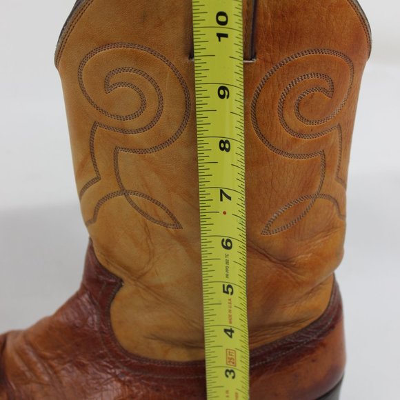 Justin #3021 Cognac Smooth Ostrich Cowboy Western Boots Men\'s Size 9 D 9D main image 2